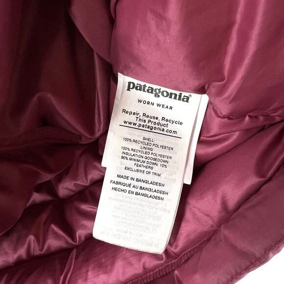 Patagonia Women's Down Sweater Jacket Puffer Coat Full Zip Pink Size Small Warm - Picture 5 of 14